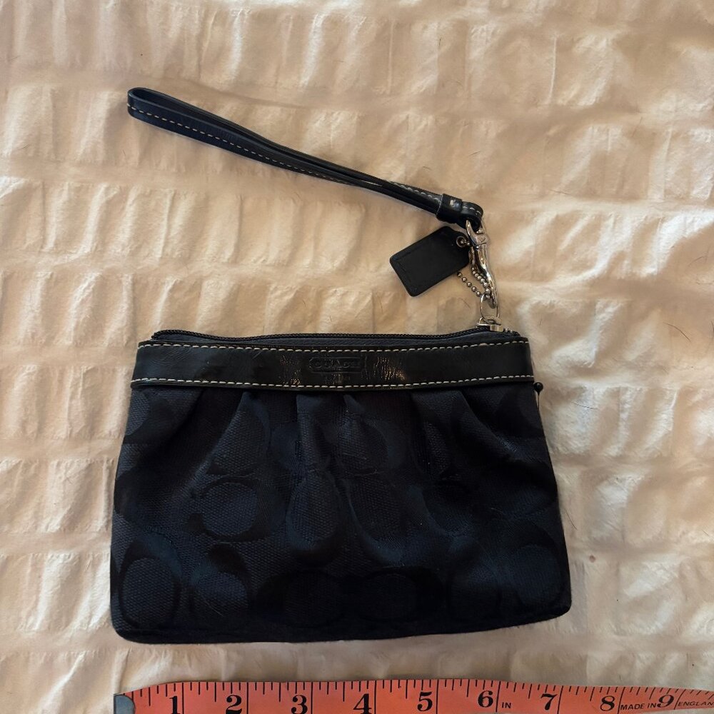 Authentic Coach Signature Pleated Wristlet